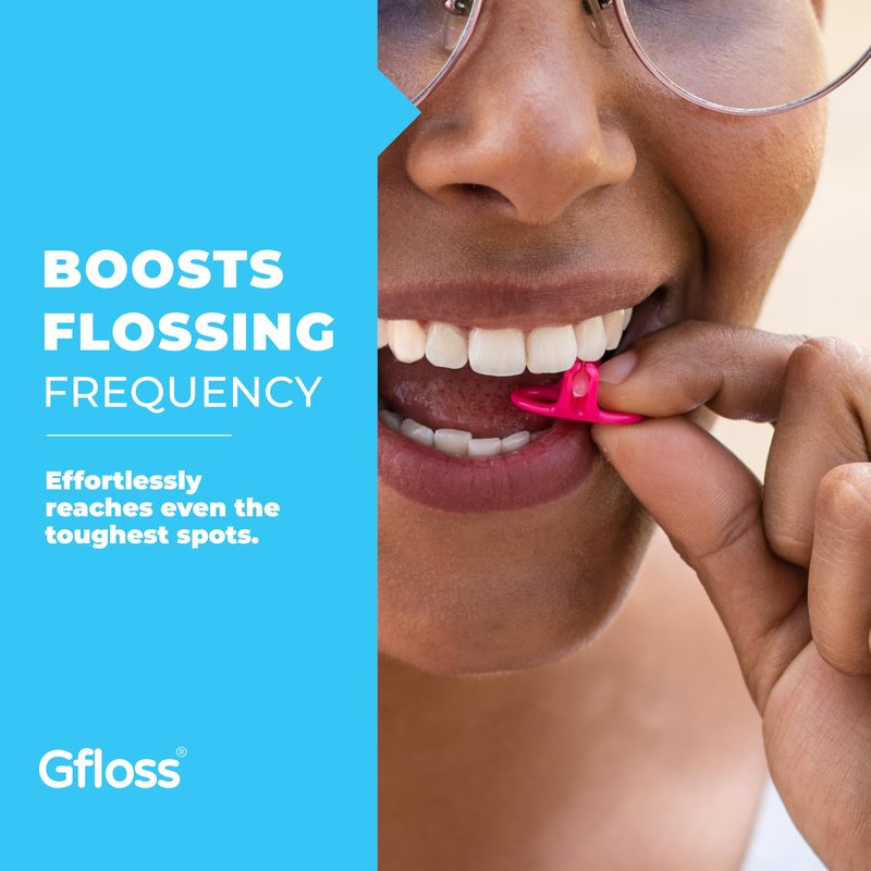 Gfloss Hands-Free Dental Floss - 120 Count (Pack of 3) + Light Travel Case - Easy to Use, Discreet Flossers for Adults | Travel Floss | Thin Soft Floss | PFAS-Free | Unwaxed
