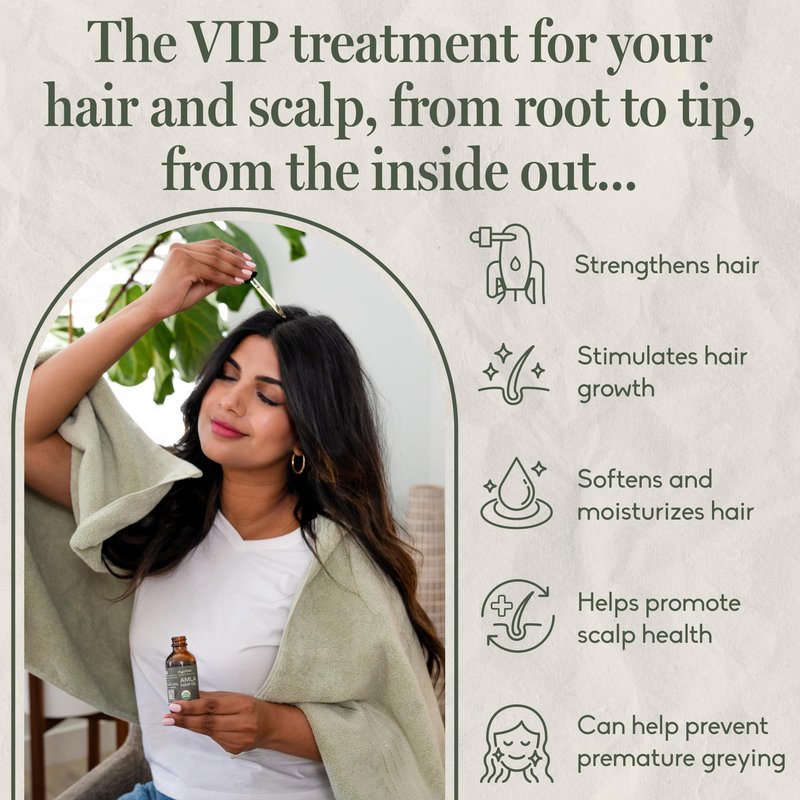 Ayuwell Ayurvedic Hair Oil, Potent & Lightweight Amla Indian Hair Growth Oil — USDA & All Hairs Types — For Nourishing Scalp w/Non-GMO Bhringraj, Brahmi, & Lavendar For Growth + Balanced Health, 2 oz