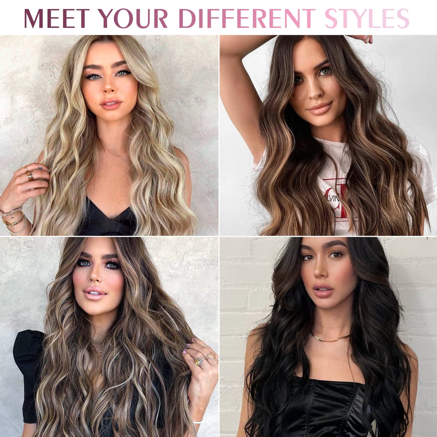 Fimislosion Real Hair Extensions Clip in Human Hair, Seamless Clip in Hair Extensions Real Human Hair, 14 Inch Clip ins extensions for women, Natural Black 120G 7Pcs