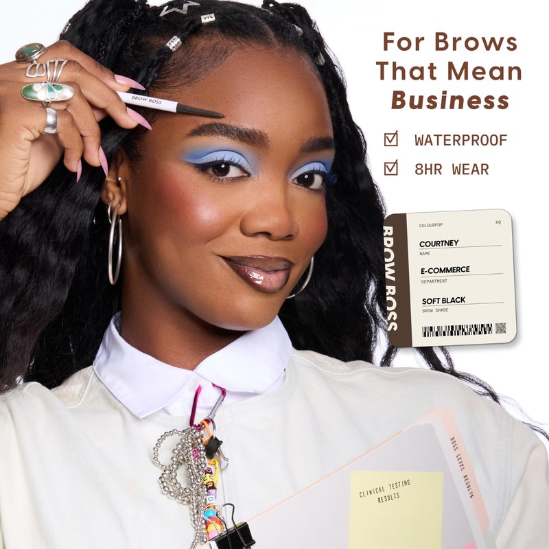 Colourpop Brow Boss Waterproof Eyebrow Pencil - Defining Brow Pencil with Precision Tip, Retractable Twist & Built-In Spoolie - 8-Hour Wear - Creates Natural Hair-Like Strokes - Ash Brown (0.003 oz)