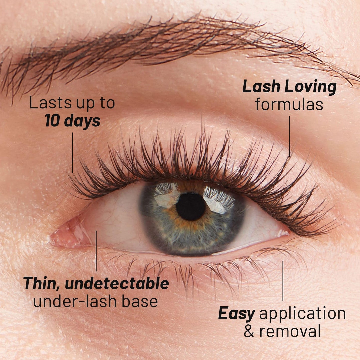 Lilac St - Dawn Natural Faux Eyelash Clusters (10mm) - Dynamic & Fluttery Volume - DIY Lash Extension Wisps - Lightweight & Lifelike - Lasts 10 Days - Women Founded, Cruelty Free, Vegan - 10 Lashes