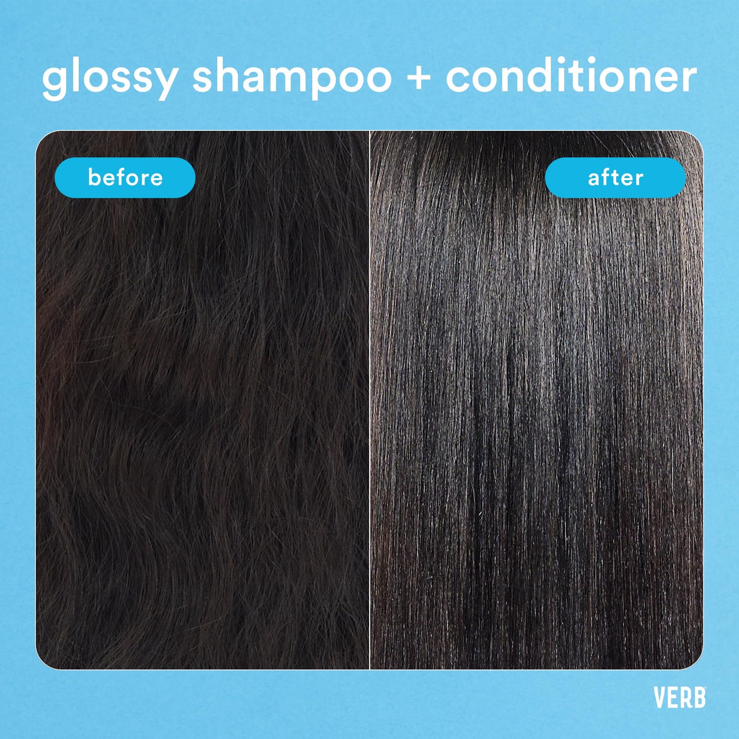 VERB Glossy Conditioner, 32 fl oz – Conditions, Detangles + Adds High Shine for Thick to Coarse Hair – Vegan, No Parabens or Harmful Sulfates