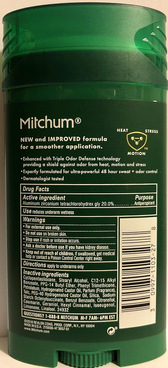 Mitchum Advanced Control Invisible Solid Deodorant for Men - 2.7 Oz | Pack of 3