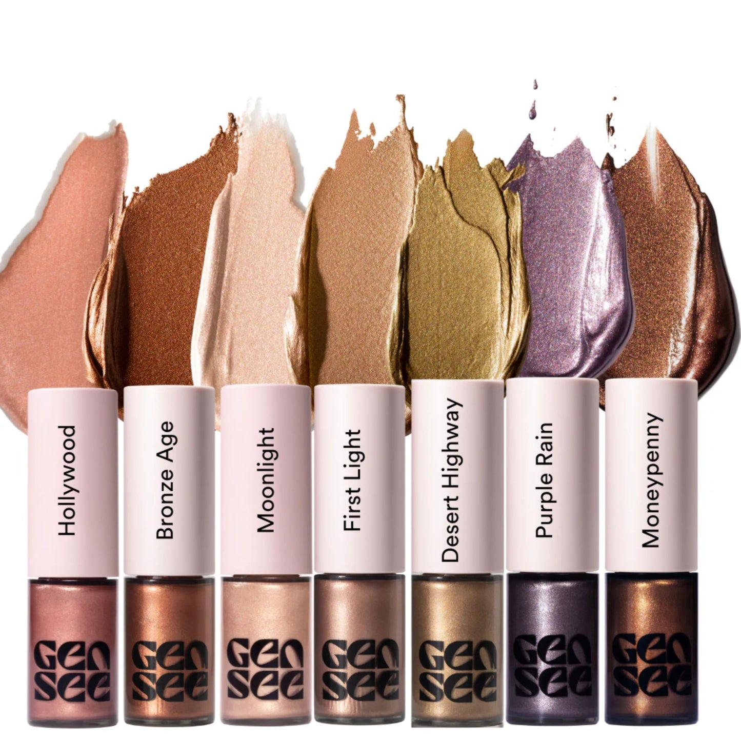 GEN SEE Mixed Media Metallic Liquid Eyeshadow, First Light – High Shine Molten Metal Eye Color, Featherlight Full Coverage Shimmer, Multi-Use Highlight Makeup, Vegan Cruelty-Free, Made in Italy