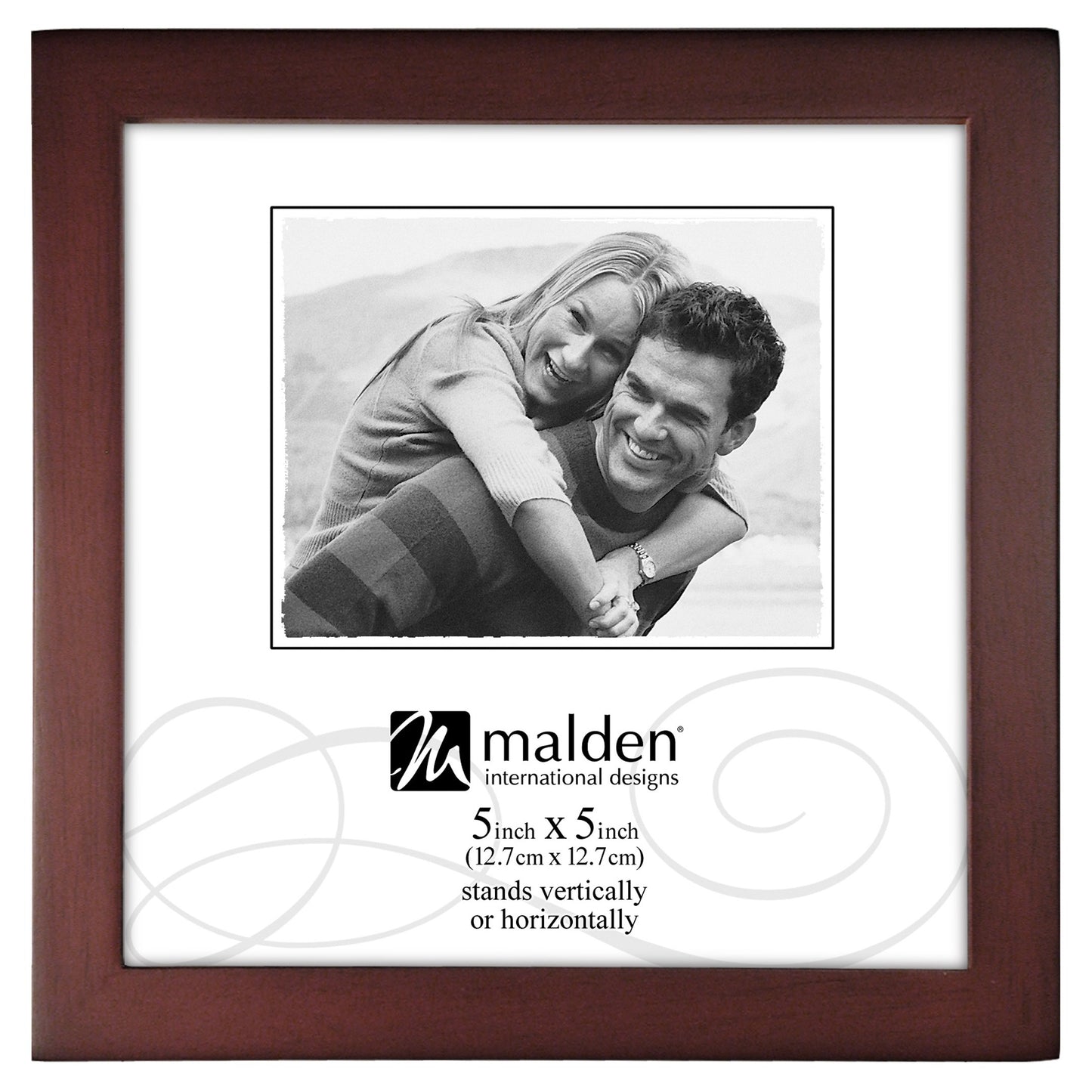Malden International Designs Dark Walnut Concept Wood Picture Frame, 5x5, Walnut