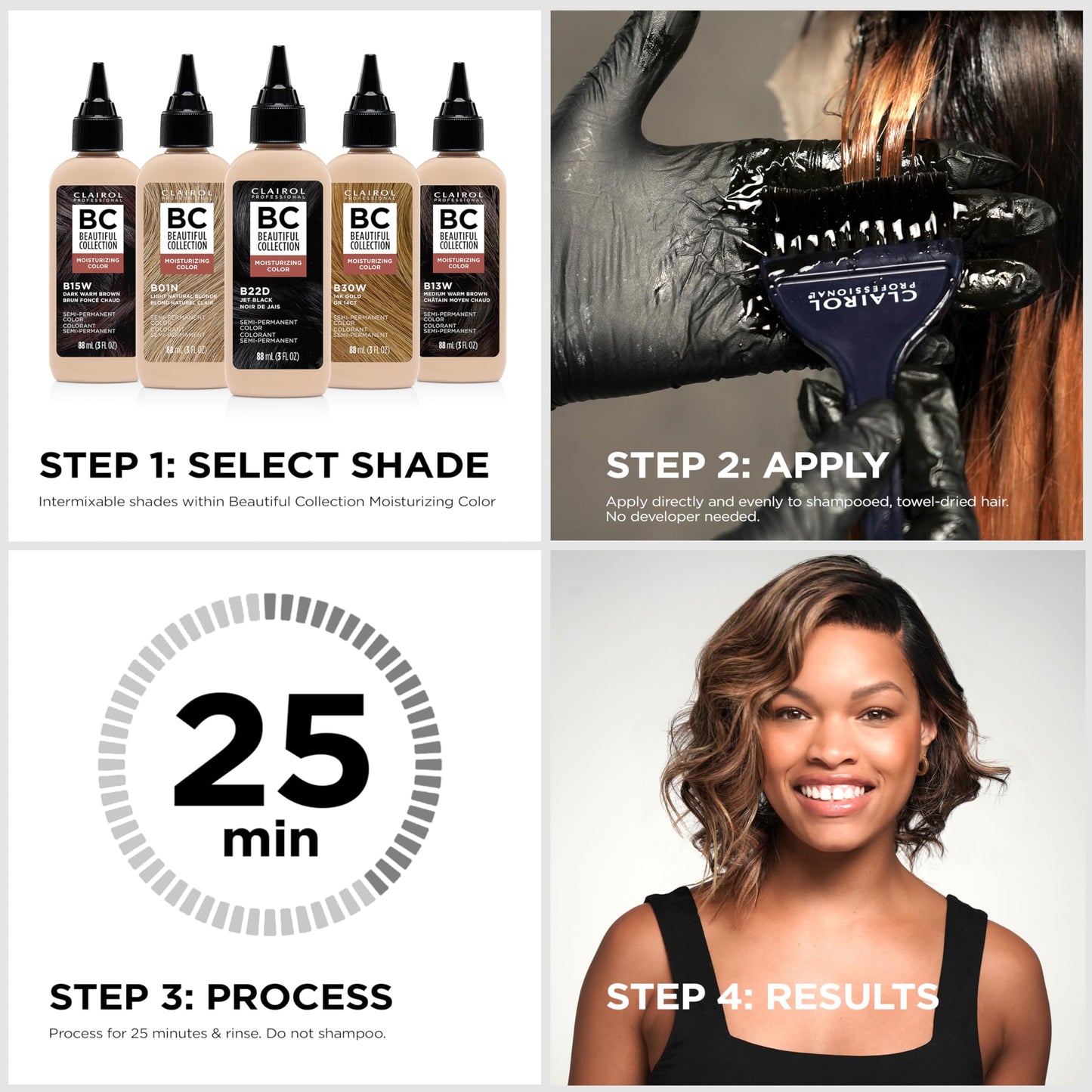 Clairol Professional Beautiful Collection Hair Color, 22D Jet Black, 3 Fl Oz - Packaging May Vary