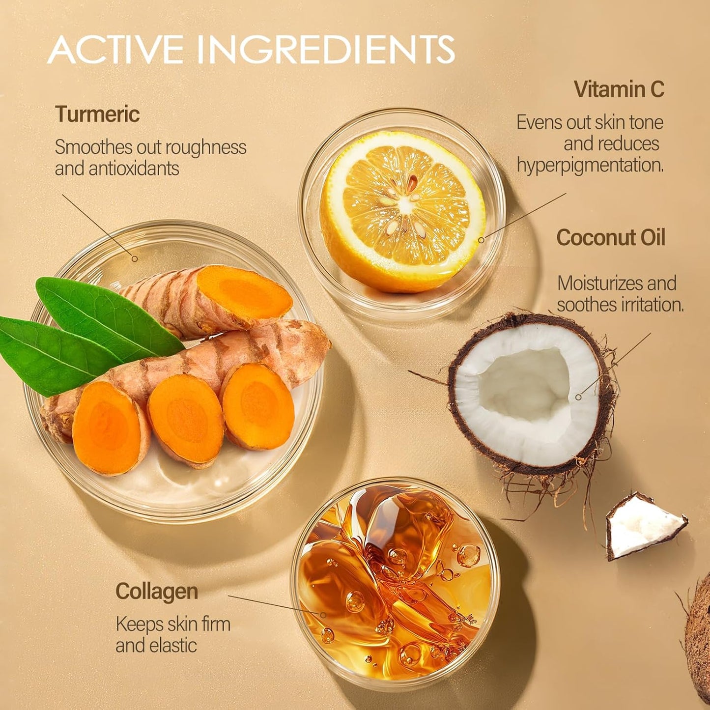 Turmeric Body Scrub - Exfoliating Vitamin C & Collagen Formula | Natural Dead Skin Remover for Smooth Skin