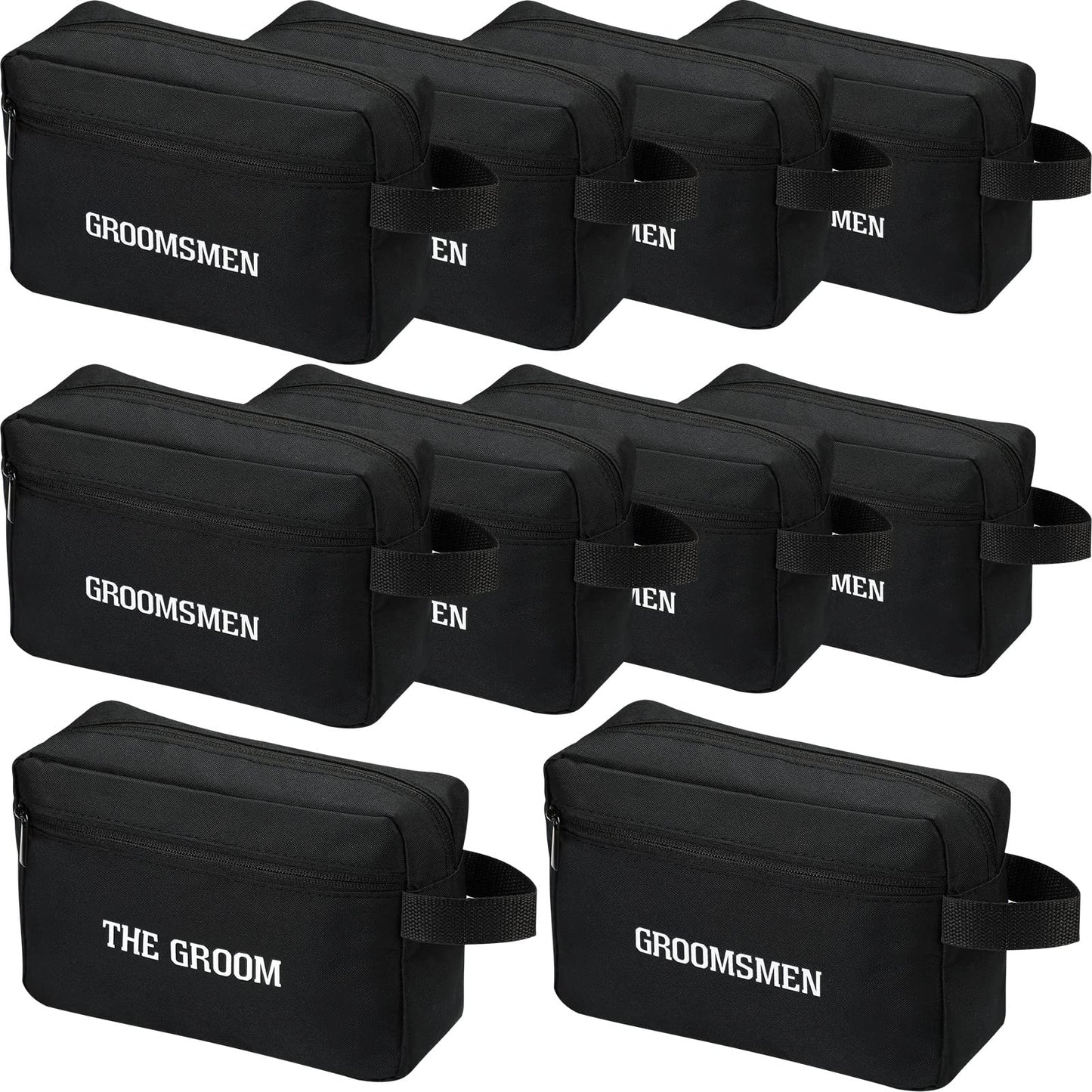 Kacctyen 10 Set Groomsmen Gifts Men Toiletry Bags Men's Travel Shaving Kit Oxford Cloth Travel Bag Toiletry Case Pouch Gifts for Wedding Bachelor Party Favors