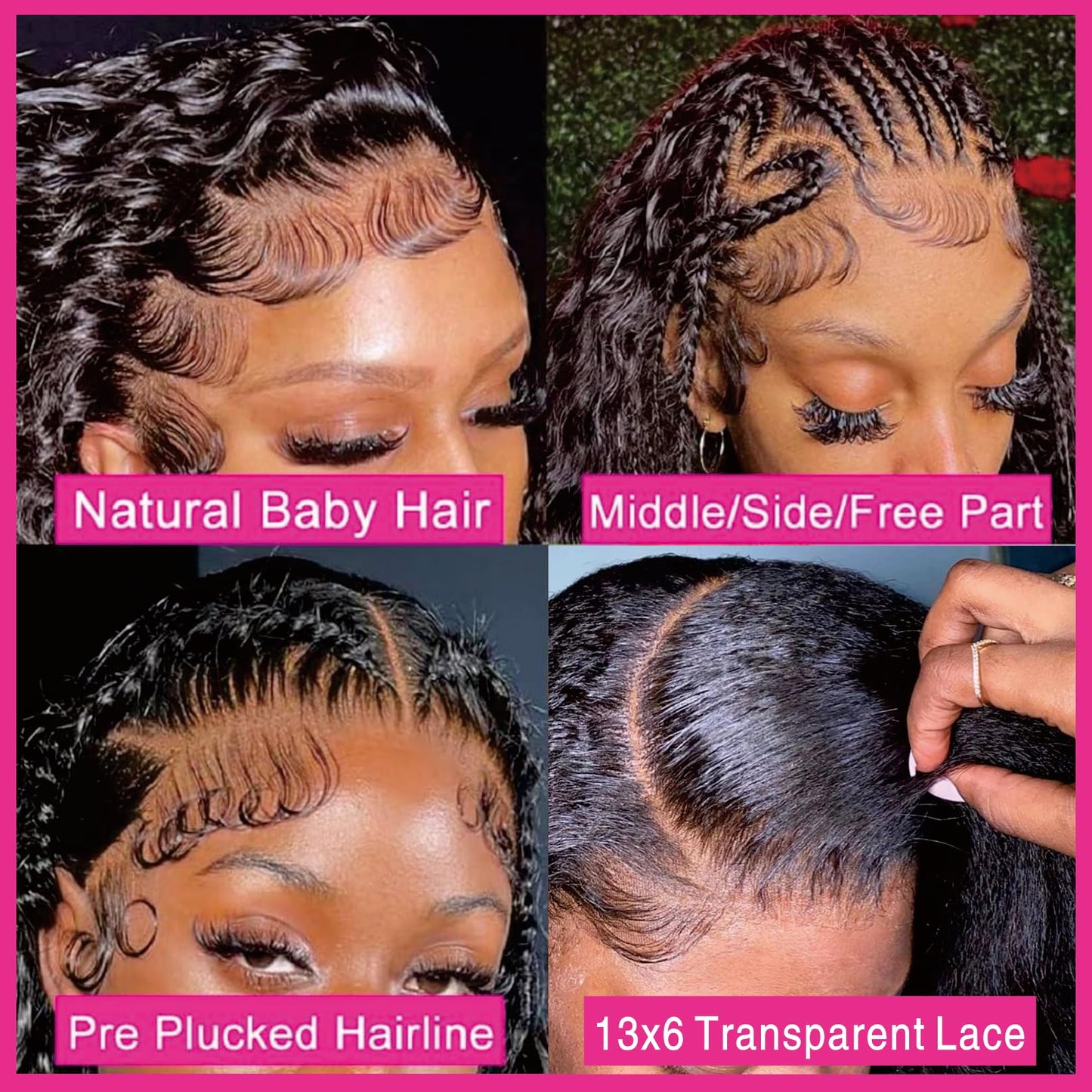 Nikiss 14 Inch Short Bob Wigs 13x6 Deep Wave Curly Bob Wig 200 Density Brazilian Virgin Human Hair Pre Plucked Glueless Lace Frontal Wig for Women Natural Hairline