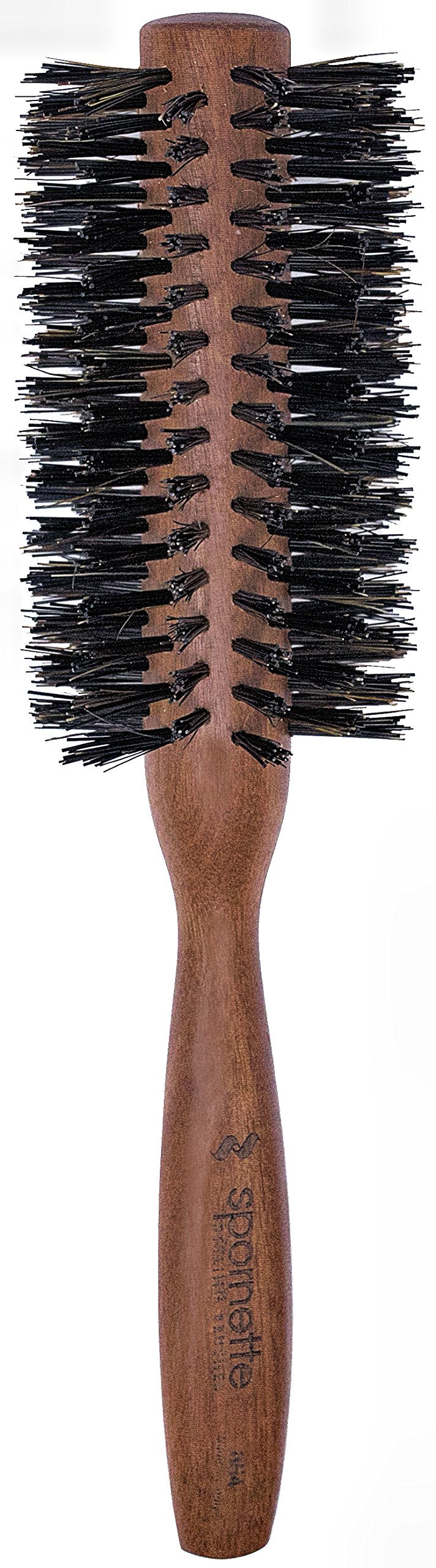 Spornette Italian Round Boar Bristle Brush - Large Round Brush for Blow Drying, Styling & Volumizing - Wooden Brush for Medium to Long Thick, Fine, Curly or Straight Hair (2.25 inch)