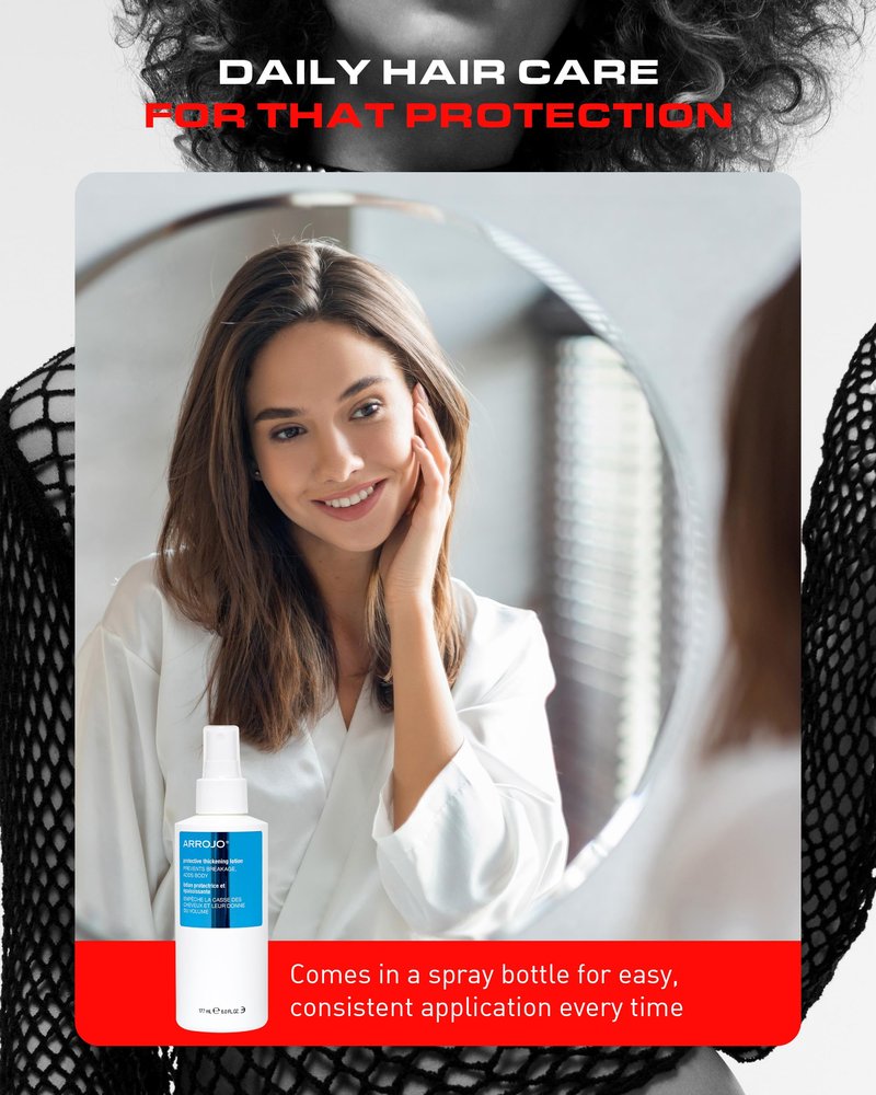 Arrojo Protective Thickening Lotion – Heat Protectant & Blow Dry Spray for All Hair Types – Sulfate & Paraben-Free, Anti Frizz & UV Protection, 6 fl. oz.