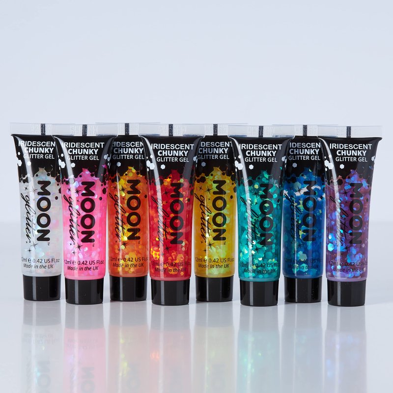 Iridescent Chunky Face & Body Glitter Gel by Moon Glitter - 12ml - Blue - Glitter Face Paint