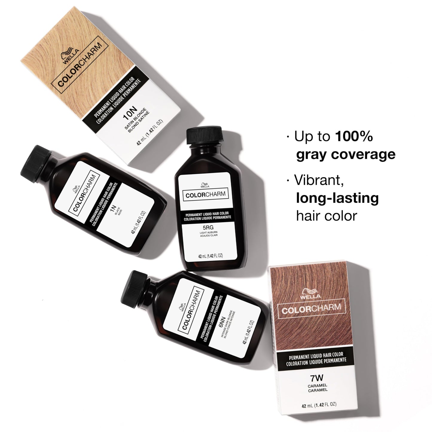 COLORCHARM Permanent Liquid Hair Color | 7G Sunlight Blonde Brown | Up to 100% Gray Coverage | 1.42 Fl Oz