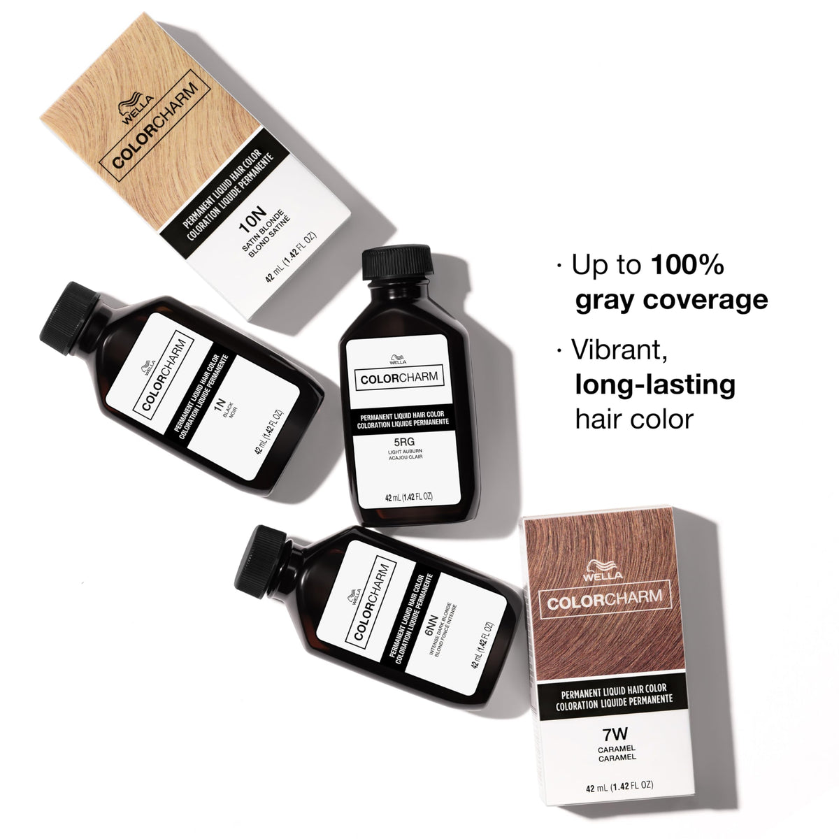 COLORCHARM Permanent Liquid Hair Color for Gray Coverage, Brown