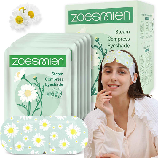 ZOESMIEN 16 Packs Steam Eye Masks for Dry Eyes, Spa Self Heated for Headaches, Relief Eye Fatigue Stress Migraine, Disposable Warm Eye Compress, Best Gift, Chamomile