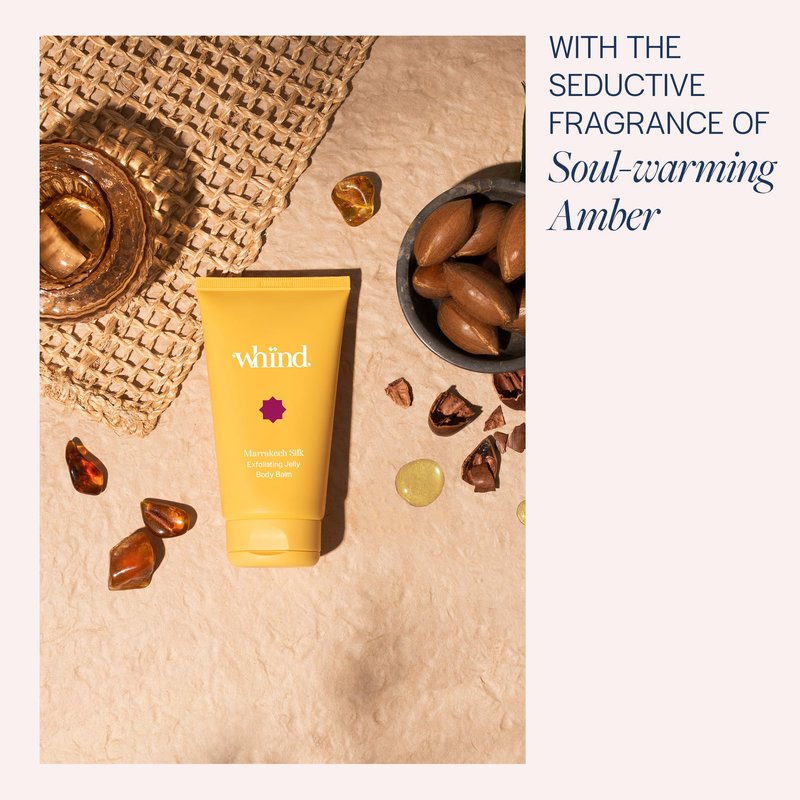 WHIND Marrakech Silk Exfoliating Body Scrub Jelly Balm – Hydrating Vitamin E Shower Scrub for Glowing Skin – Gentle Exfoliator & Moisturizer – 150ml