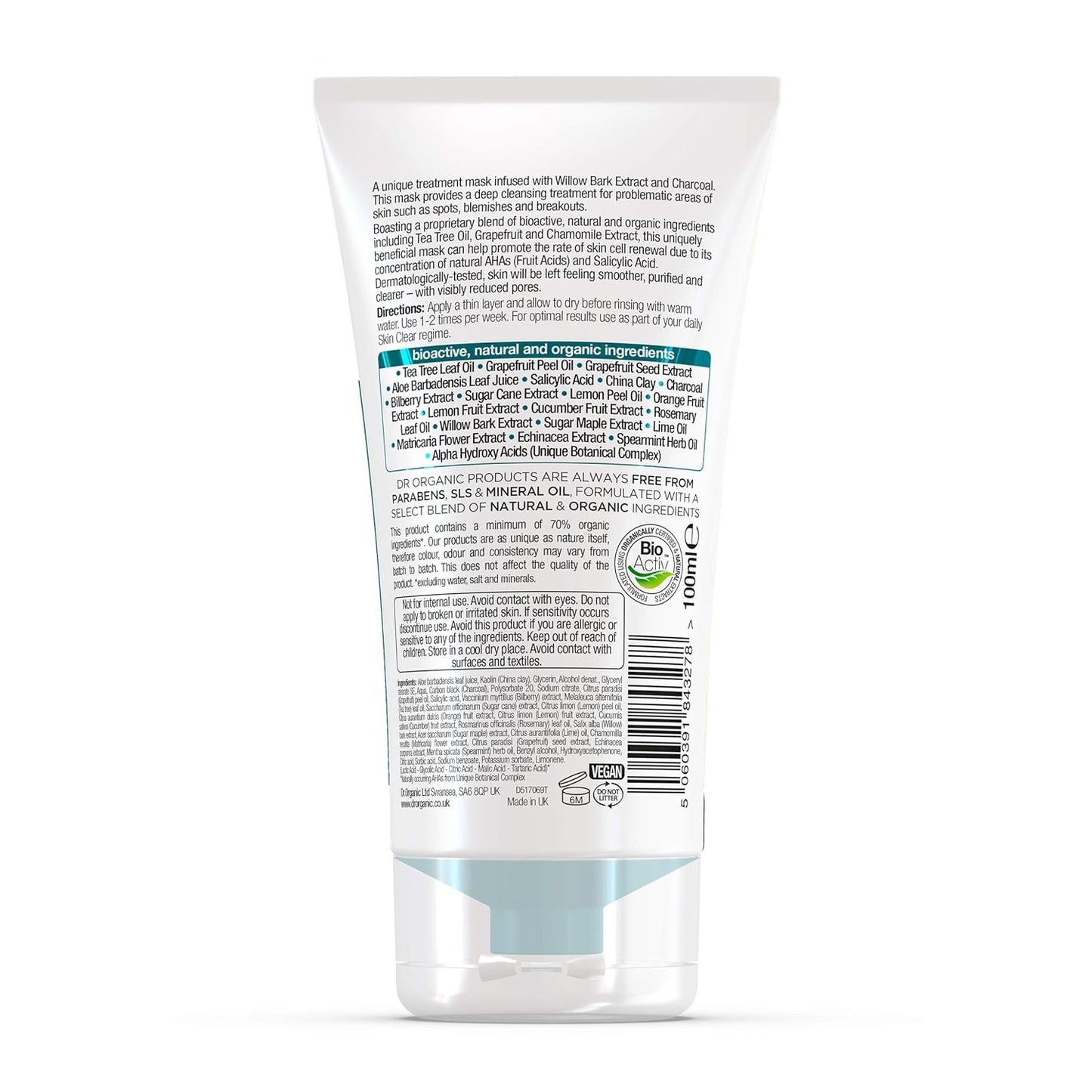 Charcoal Face Mask for Clear Skin - Deep Pore Cleansing Treatment 100ml