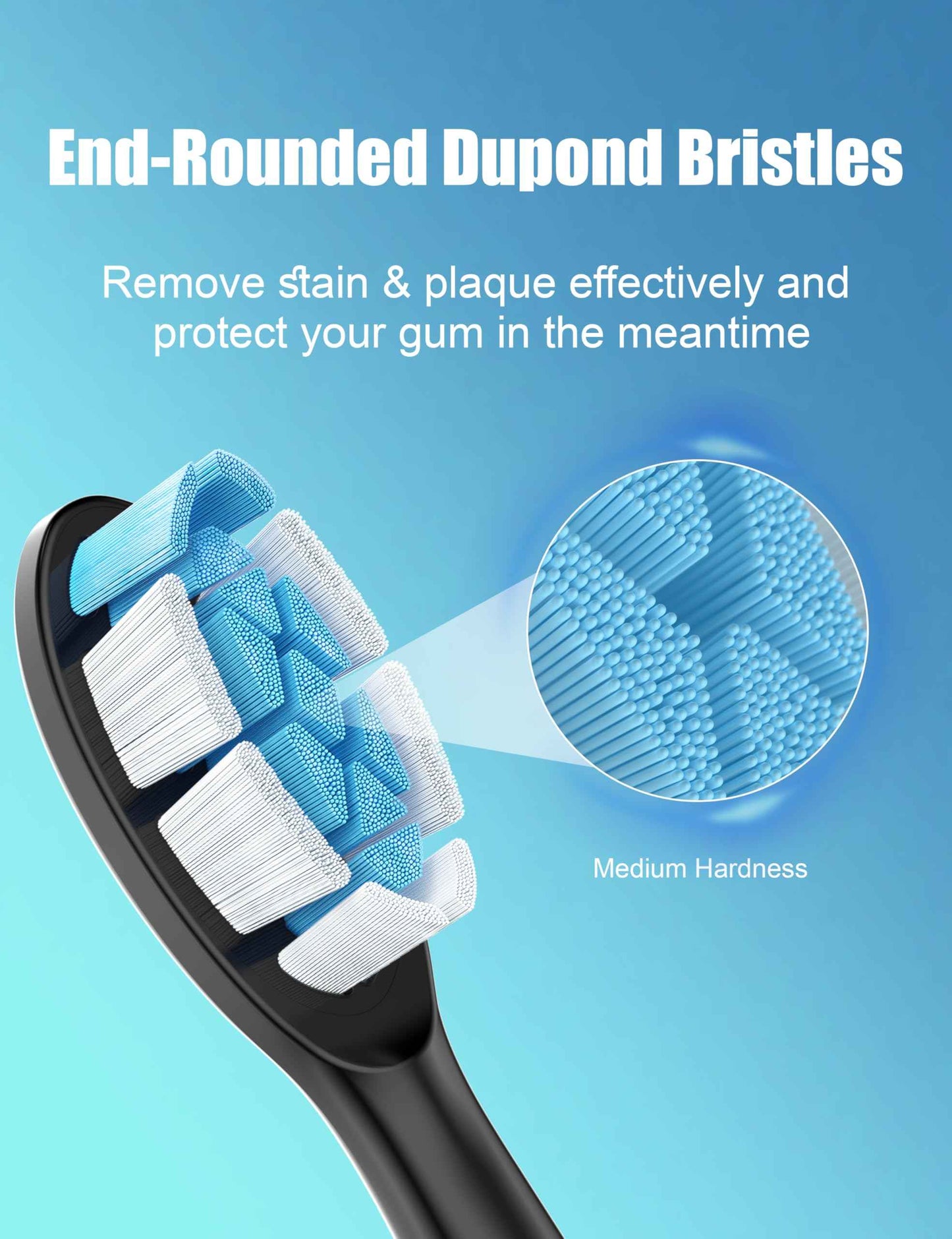 Toothbrush Replacement Heads for Philips Sonicare Electric Sonic Tooth Refill Brush Head, 10 Pack Black