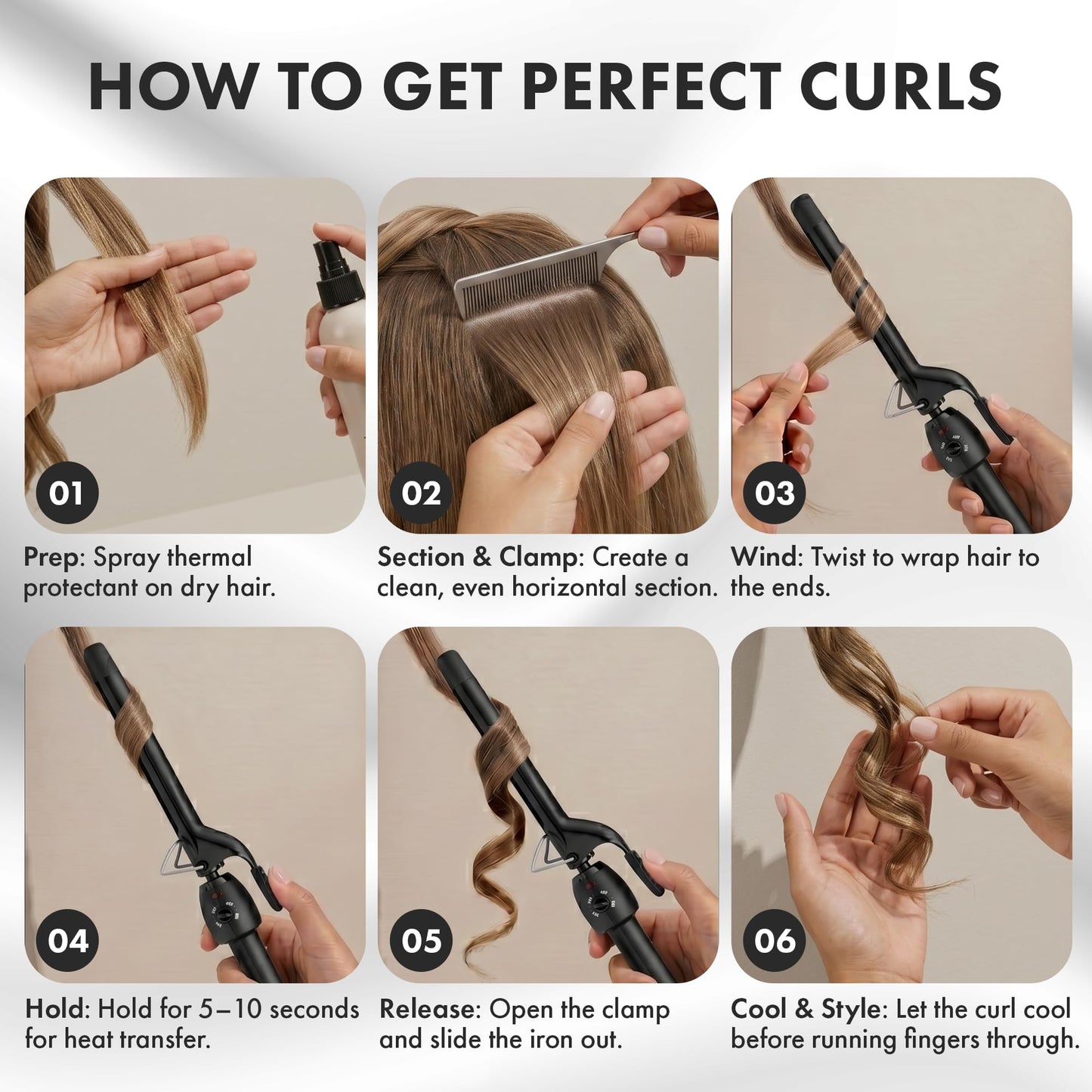 StyleCraft Stay-Temp Black Gold Ceramic 3/4” Long Barrel Curling Iron - 7" Extra-Long Barrel for Professional Styling, Infinite Temperature Control (280°F–450°F), Ideal for Long & Thick Hair