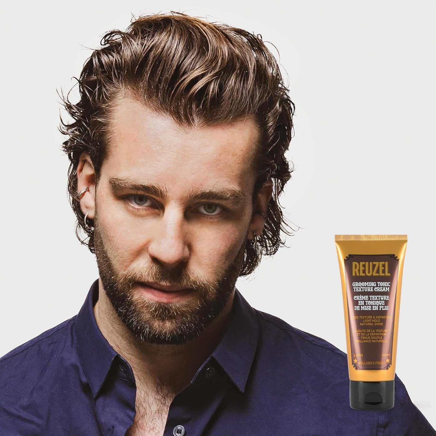 Reuzel Grooming Tonic Cream - Light Hold Curl Definition & Natural Shine | 3.38oz