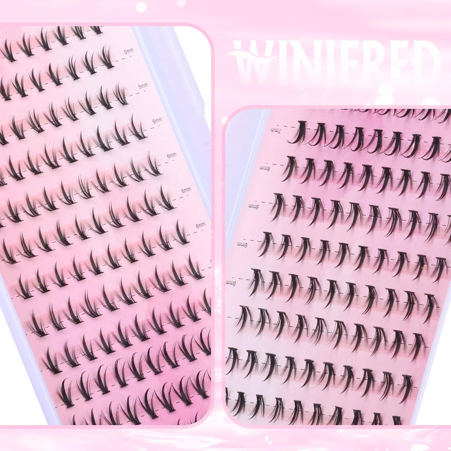 Winifred Bottom Lash Clusters Thick Volume Lower Lash Extension DIY Individual Lashes Bottom Clusters Lashes for Cluster Eyelash Extensions (168pcs)