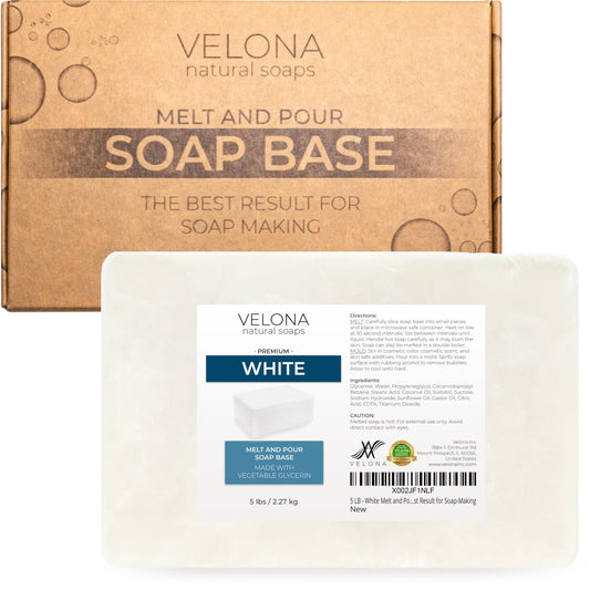 velona 5 LB - White Melt and Pour Soap Base SLS/SLES free | Natural Bars for The Best Result for Soap-Making