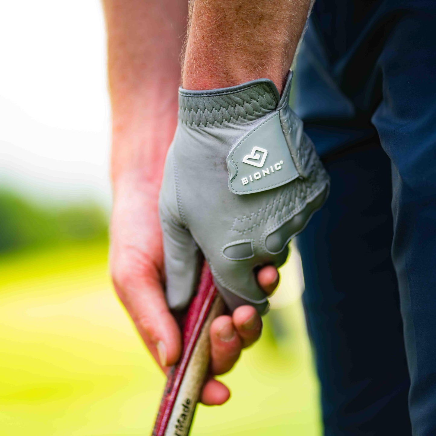 Men's StableGrip with NaturalFit 2.0 Golf Glove with Dual Expansion Thumb for Best Fit - Premium Cabretta Leather… (Gray, Medium/Large, Left)