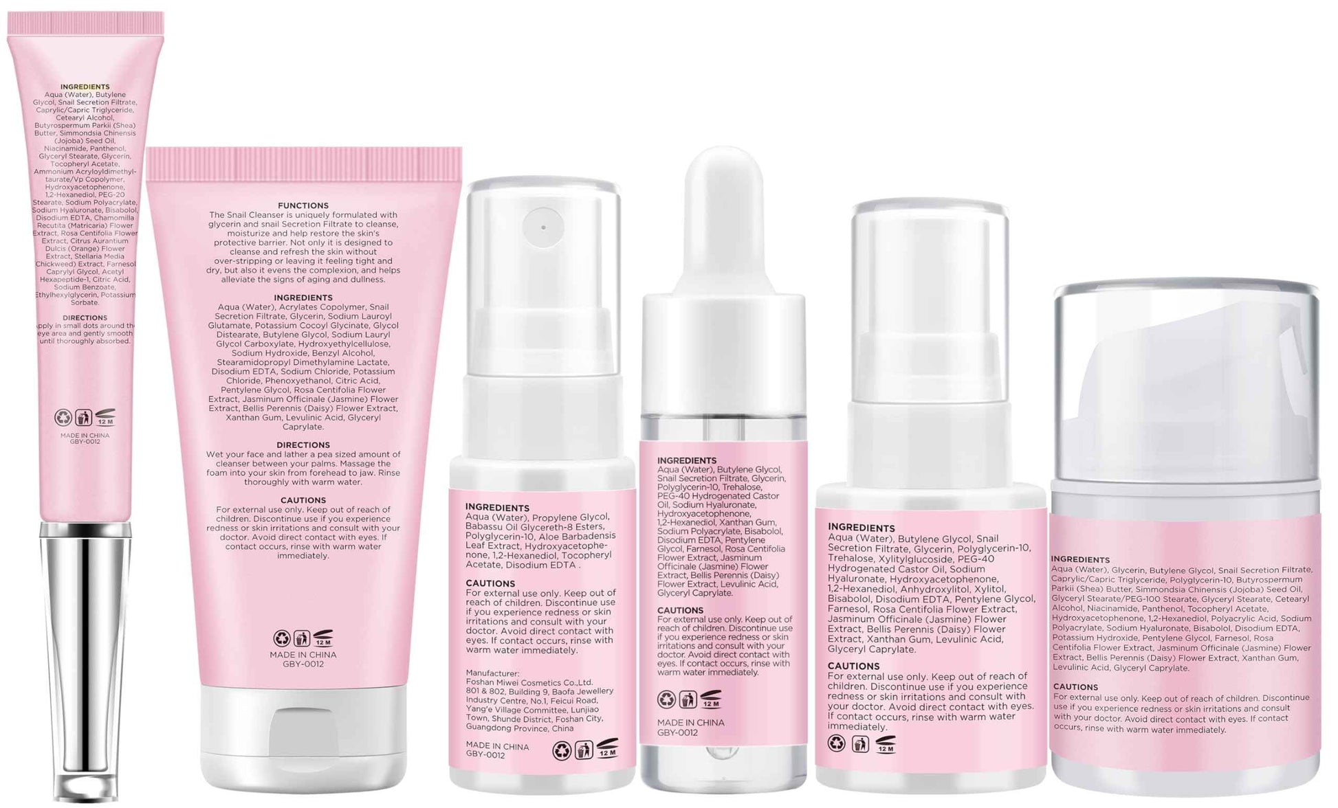 Skin Care Set,6 Pcs Korean Snail Mucin Essence Anti-aging Moisturize Repair Soothe Hydrate,Glass Skincare Kit for Dull & Dry Skin,Skincare Gift Set Teens Stocking Stuffers Christmas Gifts for Women