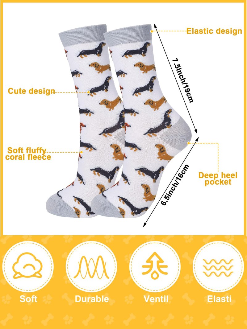Abbylike Dachshund Mother's Gift for Women Wiener Dog Tote Bag Cosmetic Bag Cup Keychain and Socks for Mom Dachshund Dog Lover