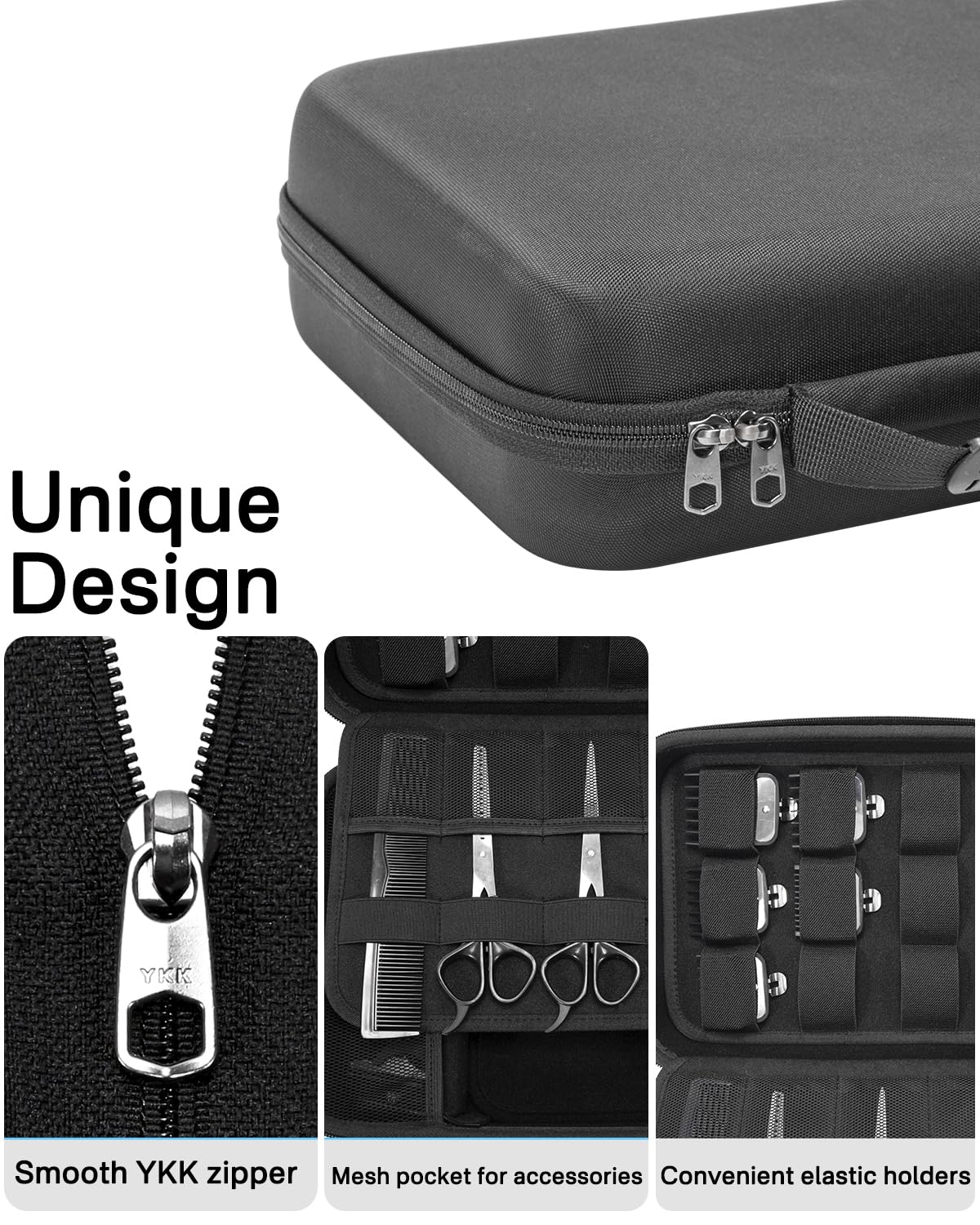 RAIACE Hard Travel Storage Case Compatible with Hair Clippers, Carrying Bag for Hair Cutting Barber Supplies, fit for Ufree/for Wahl Guard Grooming Kits. -Black
