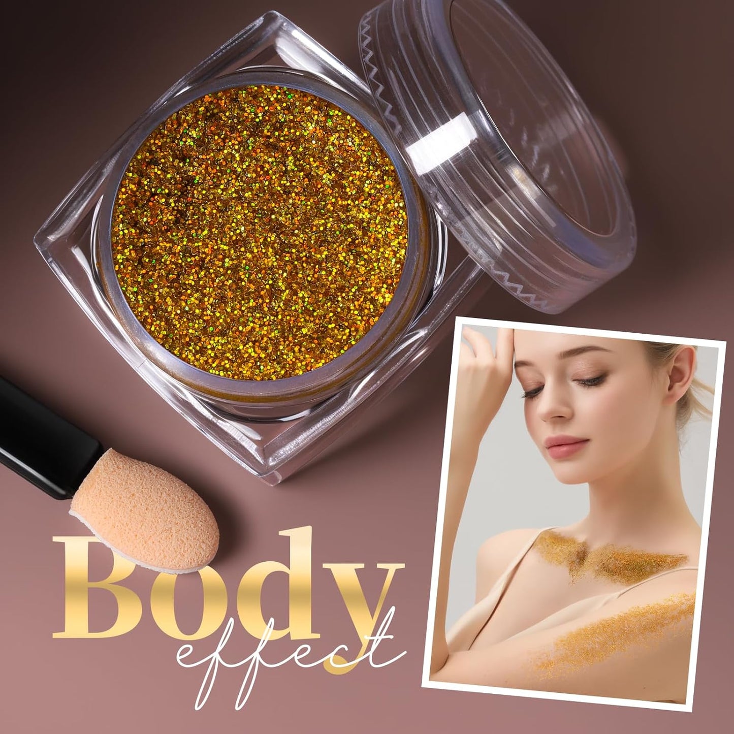 Teenitor Face Glitter Body Glitter, Clear White Body Glitter Gel, Hair Glitter Gel, 6 Shapes Rave Glitter, Mermaid Sequins Makeup Glitters Face Paint, Chunky Sparkling Glitter Gel for Women