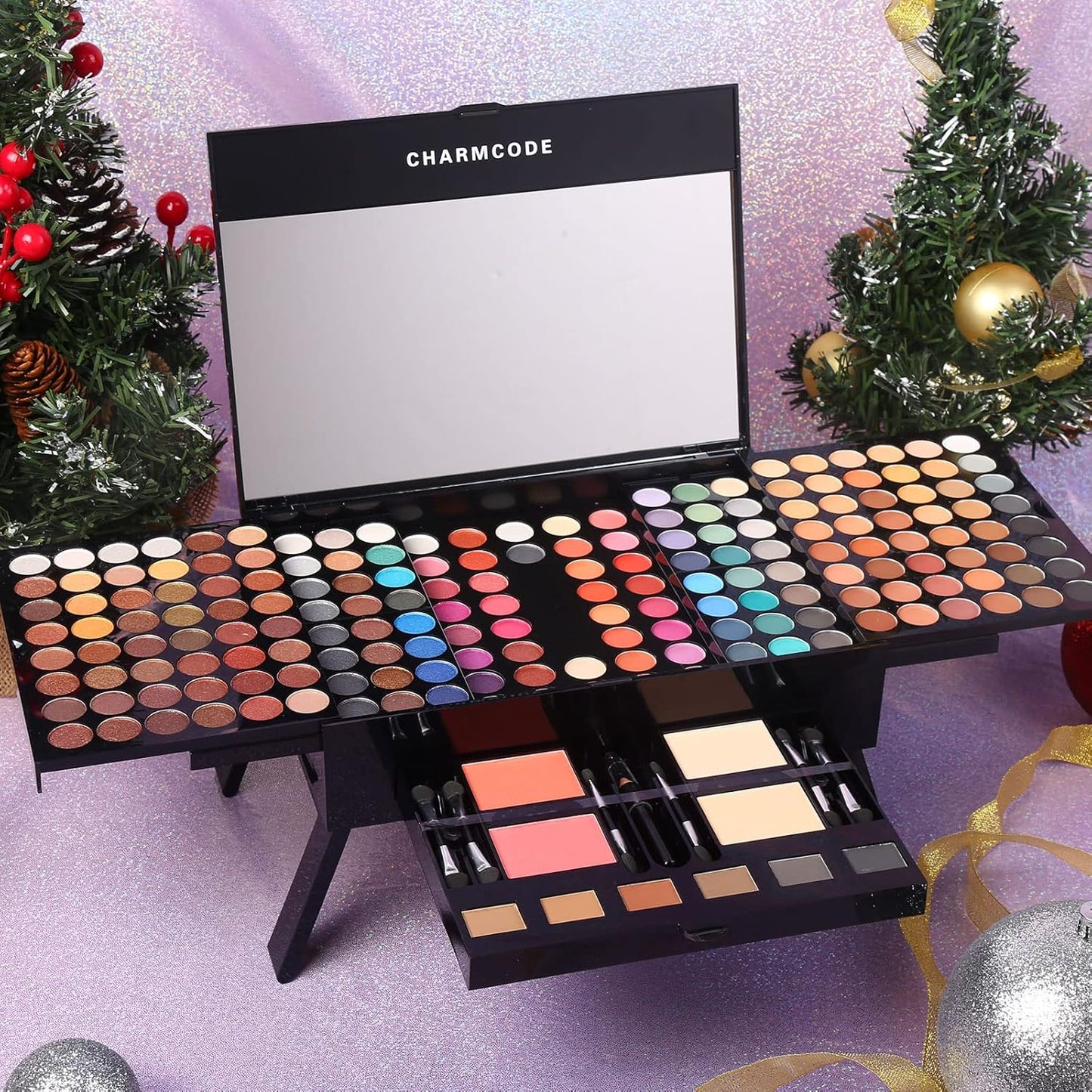 CharmCode 190 Colors Makeup Palette - All-in-One Eyeshadow, Blush, Eyebrow & Concealer Kit | Multicolor
