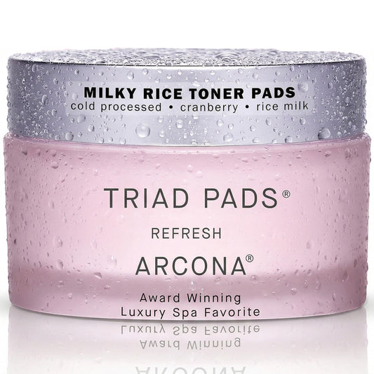 ARCONA Cranberry Triad Milky Toner Pads – Vegan Milky Toner for Face | Brightening & Hydrating Rice Toner for Face | Phyto-Nutrients & Essential Fatty Acids (45 Count)