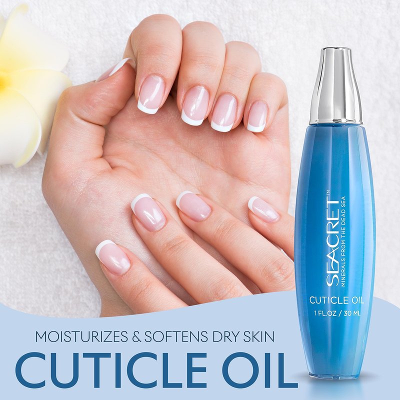 SEACRET Cuticle Oil with Precision Dropper Applicator - Fast-Absorbing for Dry, Cracked Nails, Non-Greasy Nail Care Treatment with Dead Sea Minerals, Calendula, Rosehip & Vitamin E, 1 Fl Oz / 30 ml