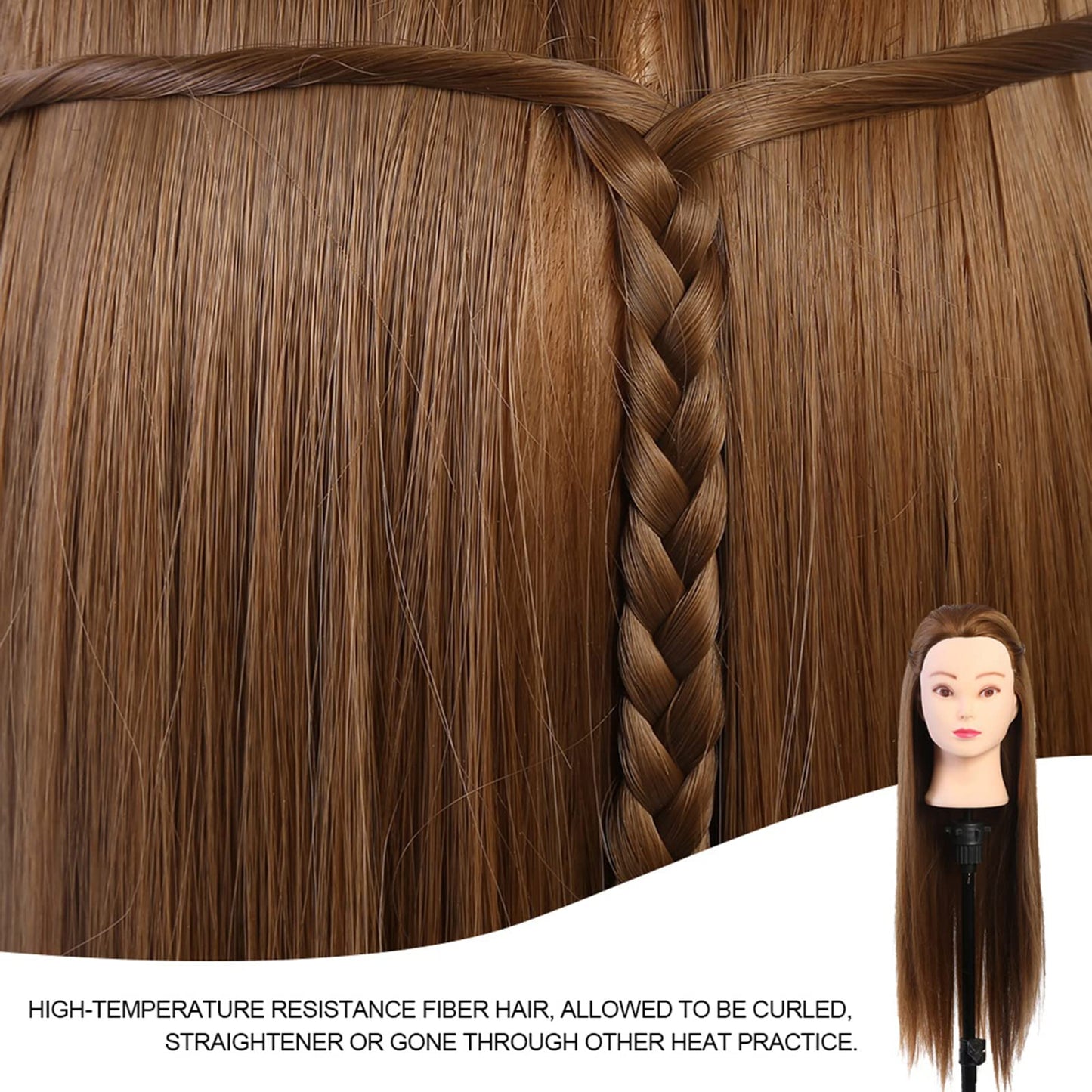 Hair Mannequins To Practice On,Makeup Training Head, Real Hair Mannequin Head Training Head Cosmetology Doll Head Hairdresser Training Practice Head Training Head, Blond Golden Brown