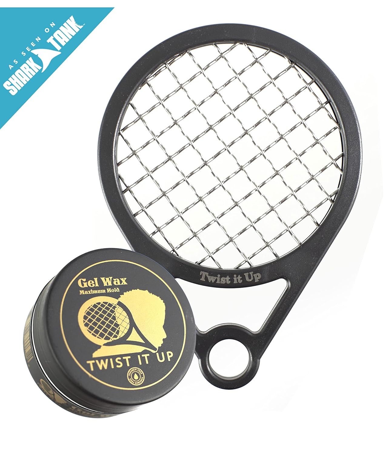 Twist It Up Comb Gel - Curl & Twist Enhancer for Black Men | Tennis Racket Design, Unity Black
