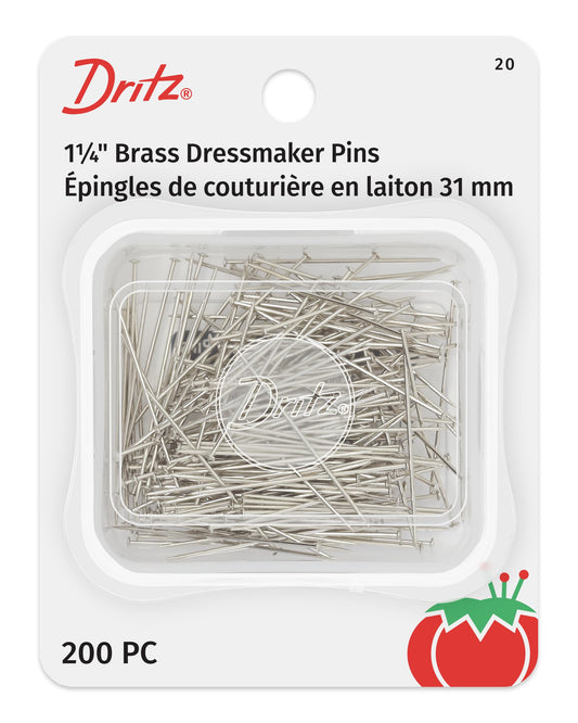 Dritz 20 Dressmaker Pins, Brass, 1-1/4-Inch (200-Count)