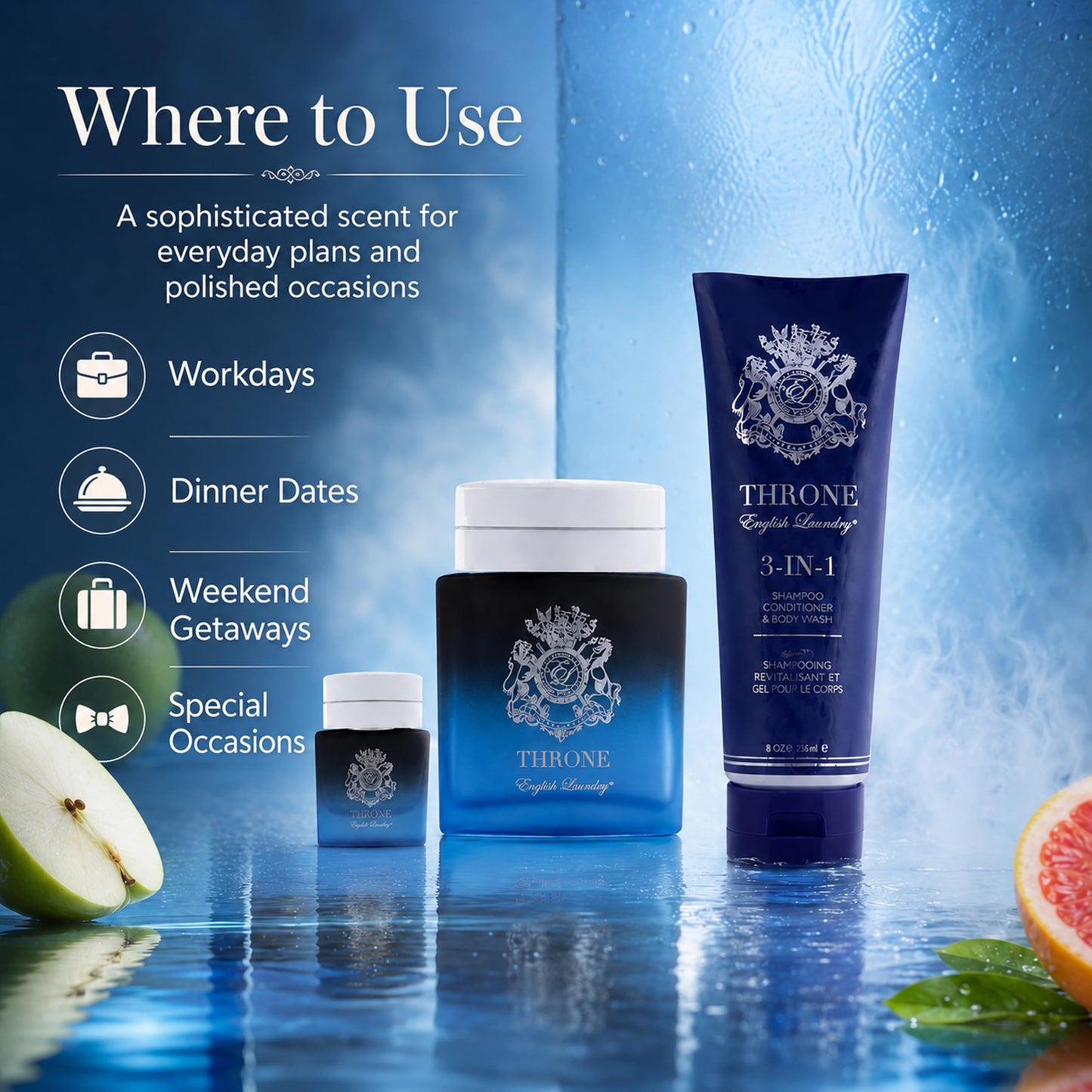 English Laundry Throne 3 Piece Gift Set, 3.4 oz.