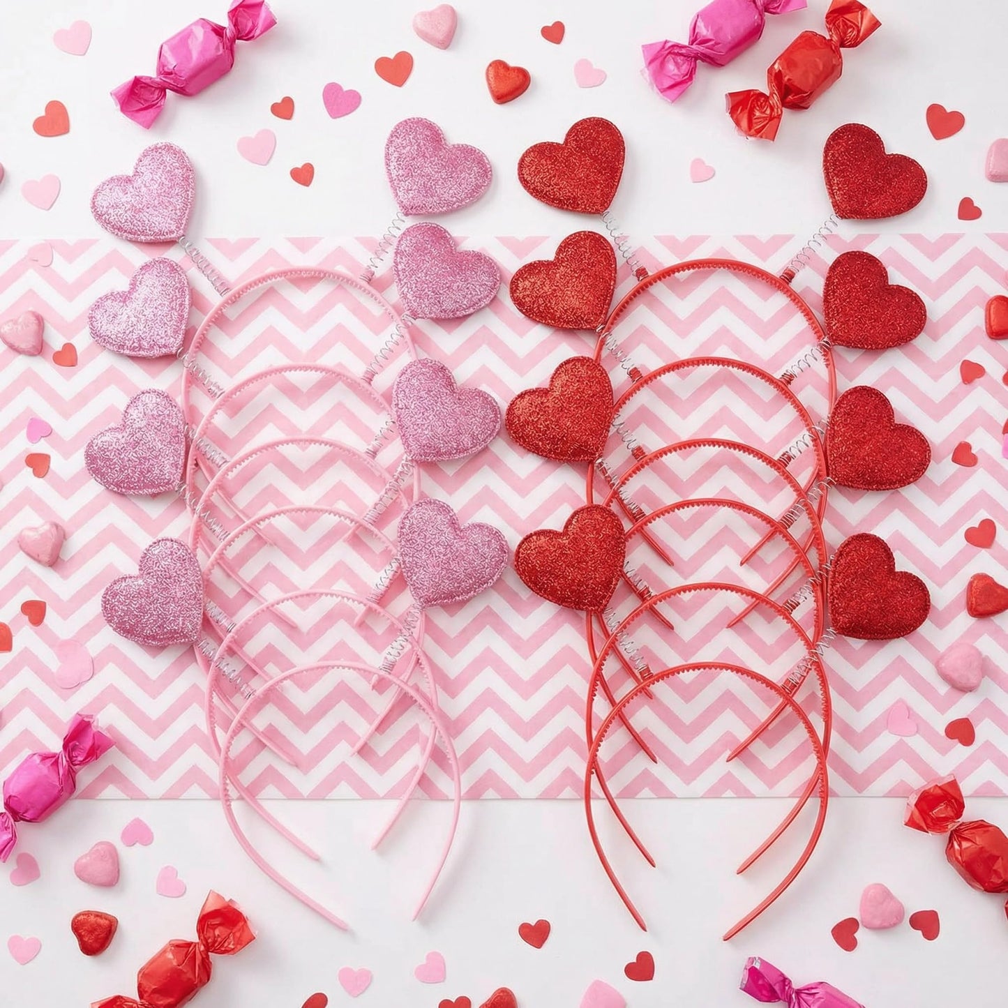 FOMIYES 12pcs Heart-Shaped Sequin Love Headbands Love Headpiece Cute Headgear Red Headband Red Decor Fashionable Valentine s Day Heart Headbopper Fabric Antenna Miss -shaped