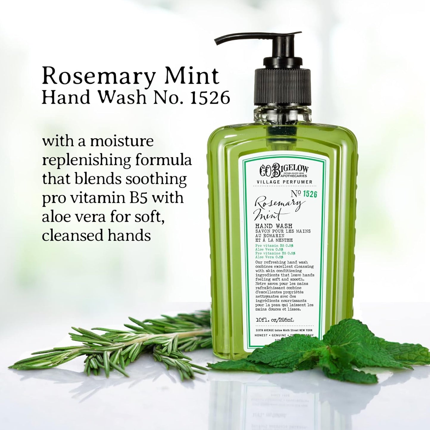 C.O. Bigelow Rosemary Mint Hand Care Gift Set - Hand Wash & Lotion | 10 Fl Oz, Moisturizing Duo