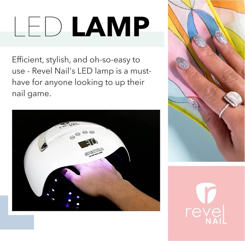 Revel Nail Spectra UV/LED Nail Lamp - Versatile Light for Gel & Dip Powder Polish | Perfect for Shine & Matte Top Coats