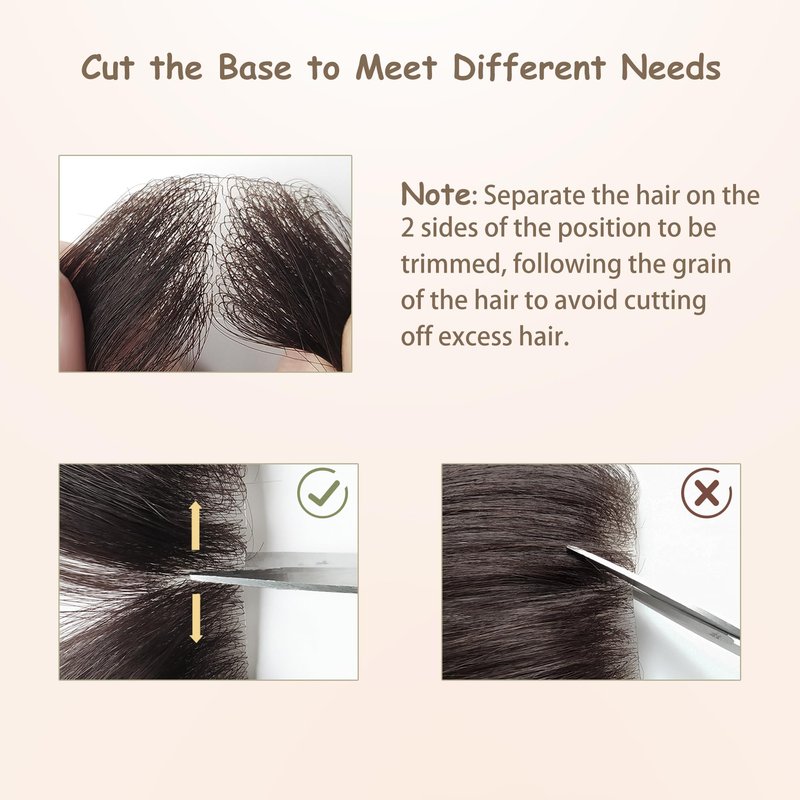 viviaBella human hair hairloss on temples bald spot toupee scar human hair replacement hairline straight Tape-on Triangle hair patch for men and women（2Pcs） (Dark Brown, about 1"*1"*1")