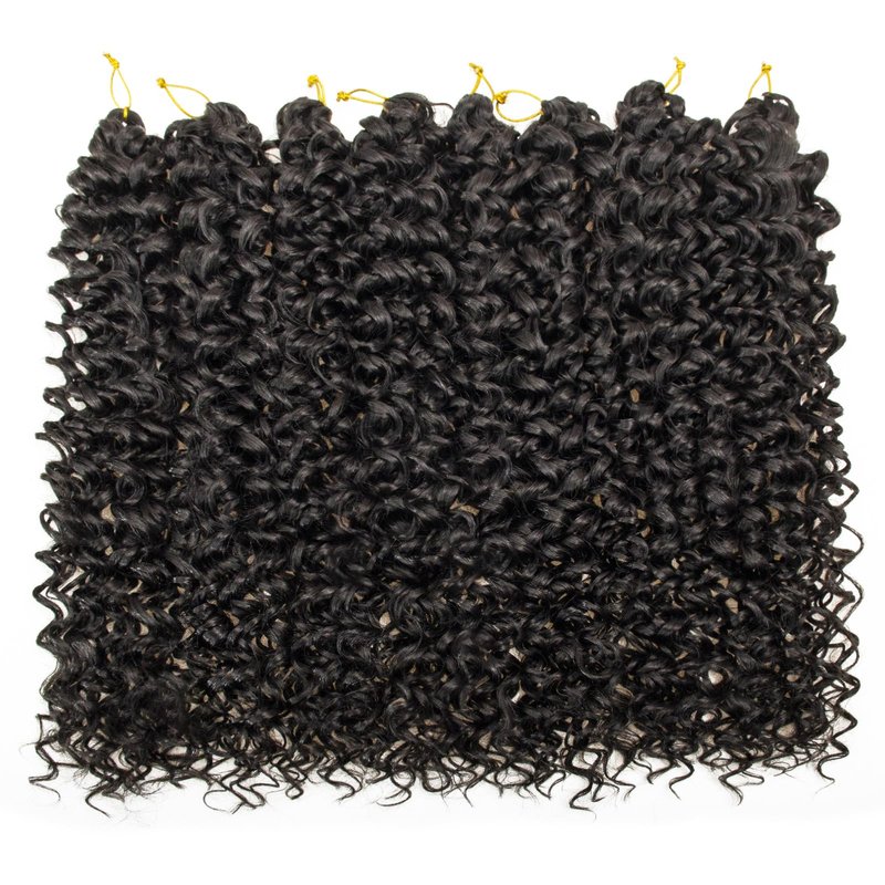 8 Packs Curly Crochet Hair GoGo Curl Crochet hair for Black Women Deep Wave Braiding hair,Synthetic Bohemian Crochet Braid Water Wave Crochet hair Extensions (1B, 24inch)