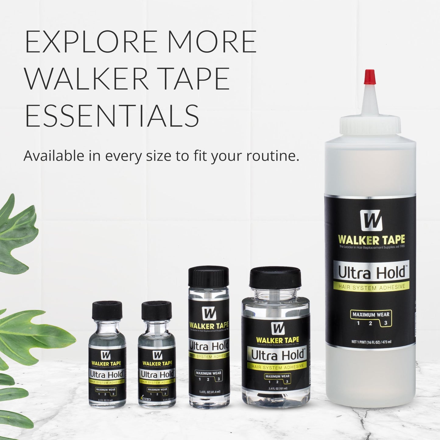 Walker Tape Ultra Hold Brush-On Adhesive 3.4 oz, Waterproof Clear-Drying Wig Glue for Lace Systems and Tape in Hair Extensions Human Hair, Strong Long Lasting Liquid Adhesive for Hairpiece Bonding