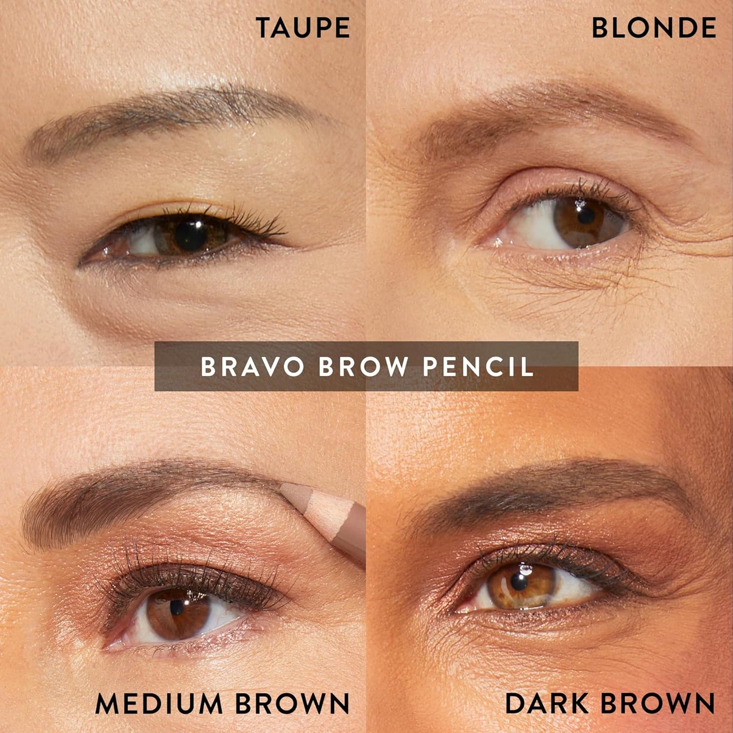 Bravo Brows Soft Pencil & Brush Set - Dark Brown Eyebrow Makeup Tool