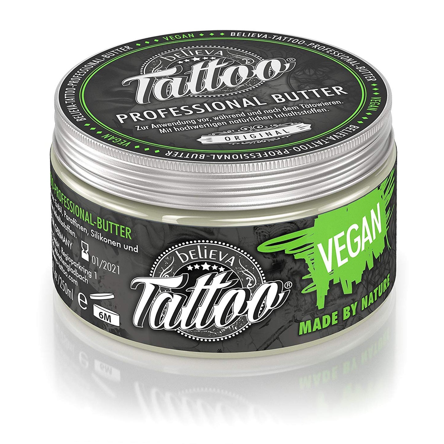 believa Tattoo Aftercare Butter – Vegan Tattoo Care Balm for Moisturized & Nourished Skin – 8.45 oz