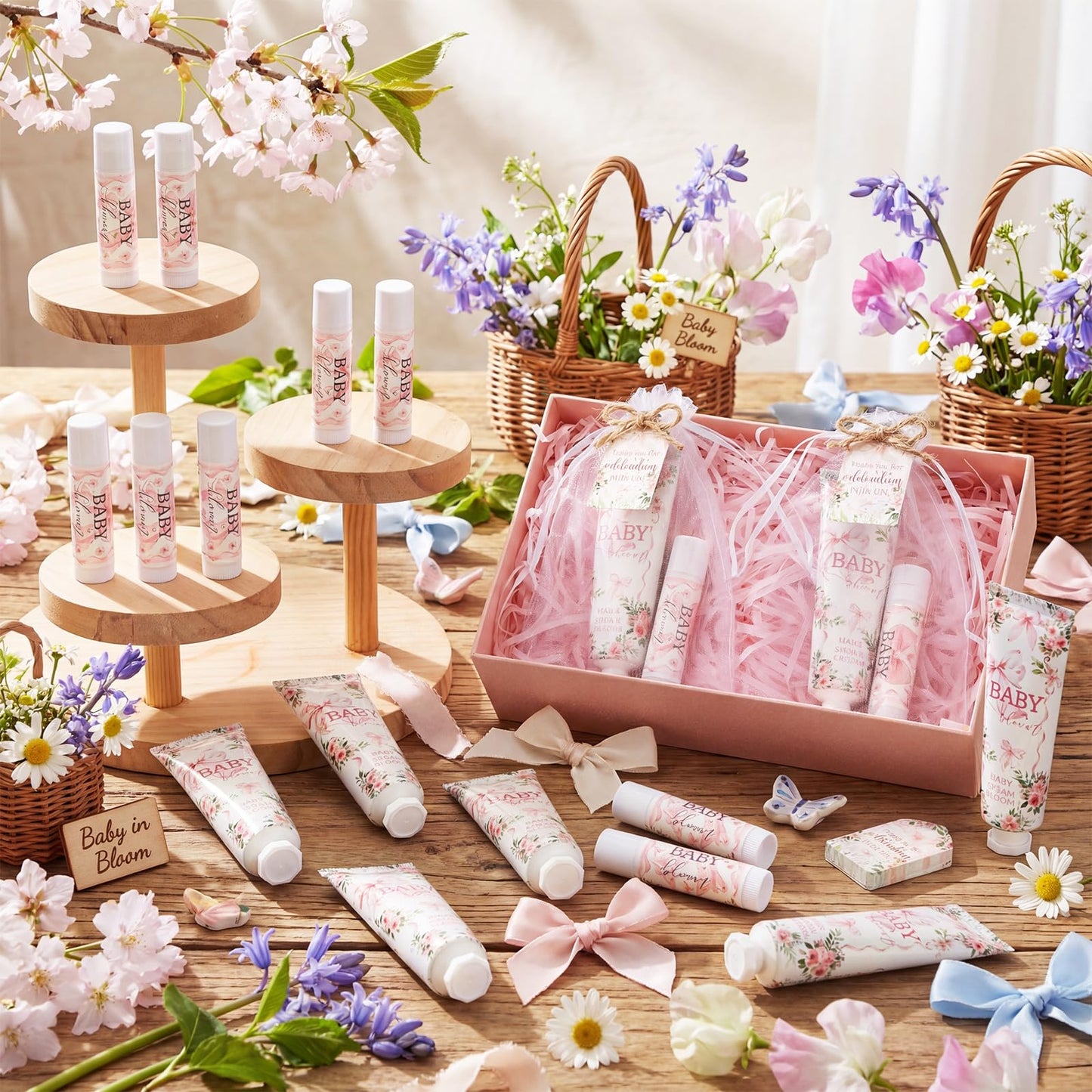 24 Sets Baby It's Cold Outside Baby Shower Hand Creams and Pink Hot Cocoa Lip Balms Gift Sets Winter Wonderland Christmas Party Favors Travel Size Hot Cocoa Bridal Shower Party Supplies for Guests