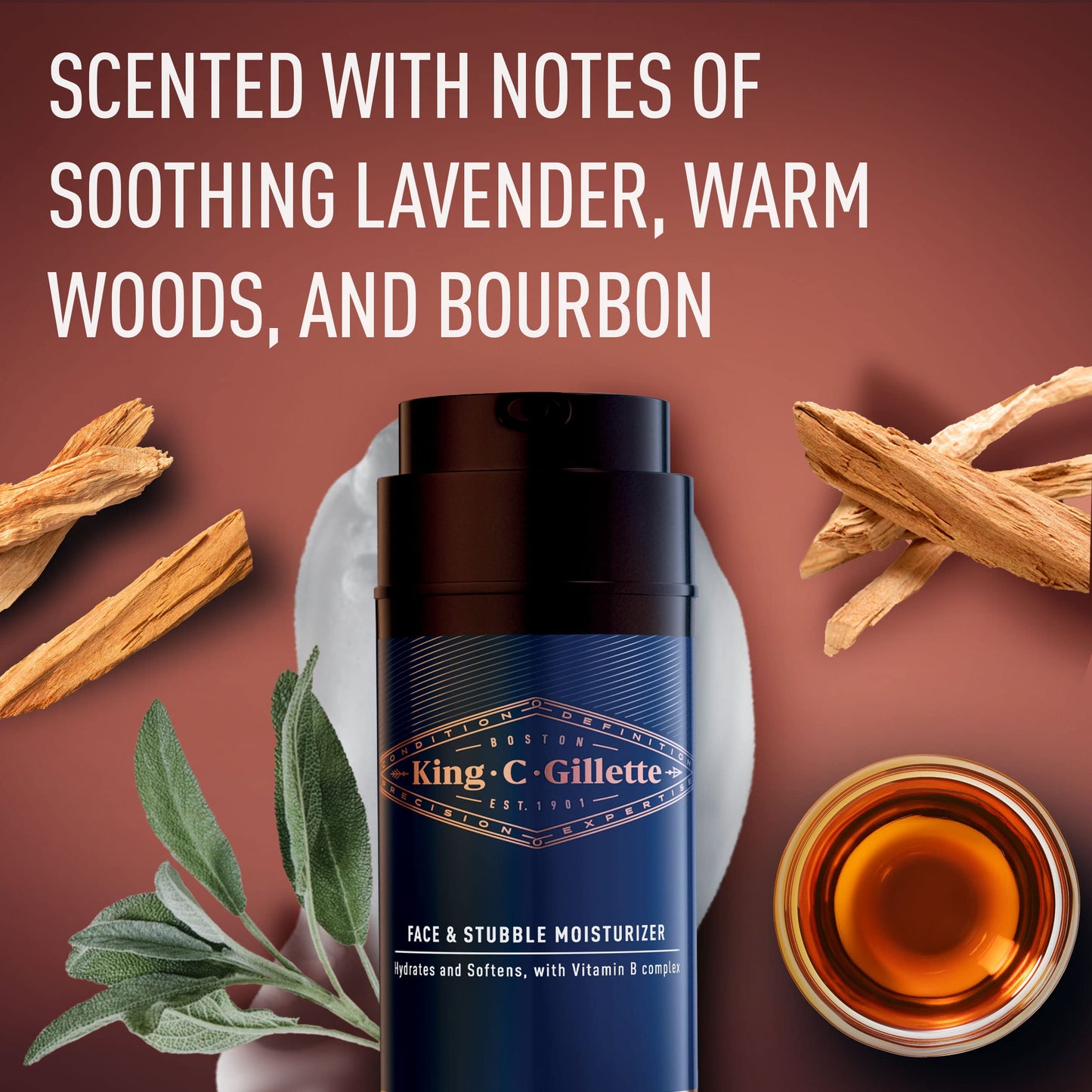 King C. Gillette Moisturizer for Face & Stubble with Vitamin B3 and B5 Complex, Face Moisturizer for Men, 100 mL