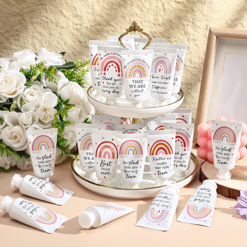 Sacubee 48 Pack American Teachers' Day Employee Appreciation Team Gifts Bulk Travel Size Hand Cream Inspirational Thank You Gifts Small Hand Lotions for Women Mothers Day Crna Nurse Employees Staff