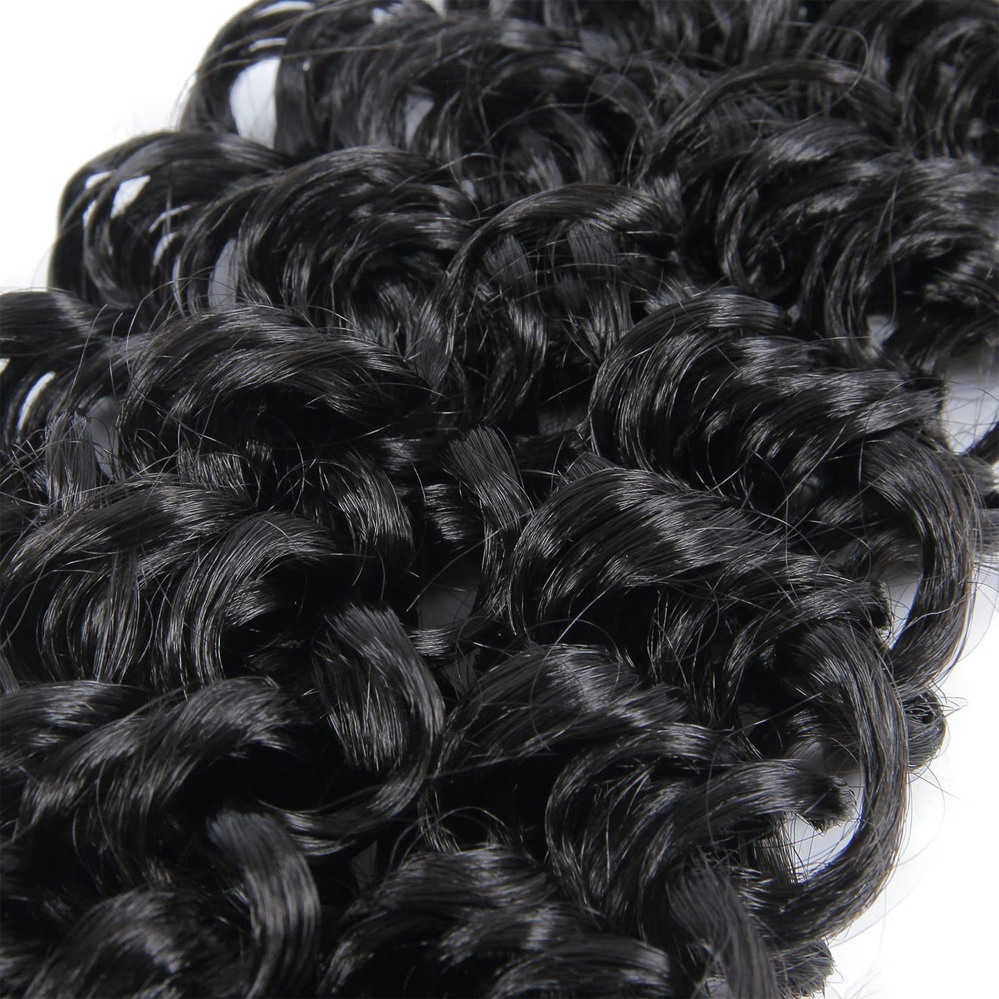 18inch Synthetic Deep Twist Crochet hair Bohemian Crochet Braids Natural Black Deep Wave Braiding hair Extensions (7Packs,1B)